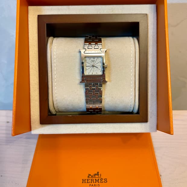 (정품 풀박)HERMES에르메스 H 아워 시계 /스몰사이즈