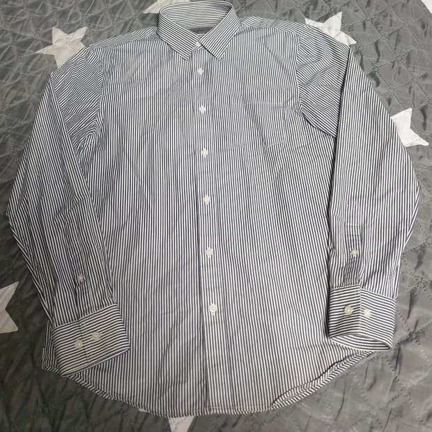 지오다노 슬림핏 스트라이프 정장용 긴팔셔츠 (M)