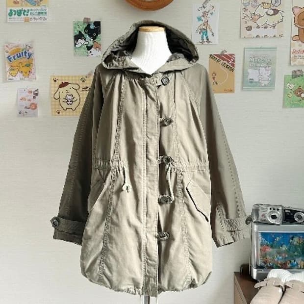 모리걸st 빈티지 카키 야상 코트