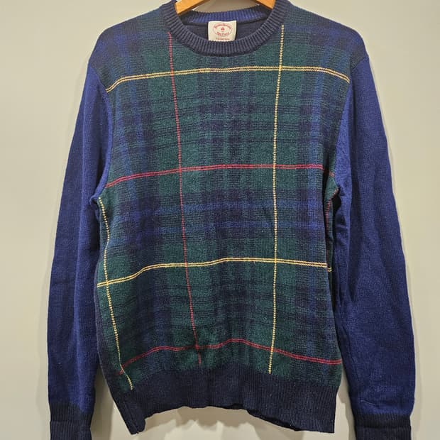 브룩스 브라더스 체크 니트 S