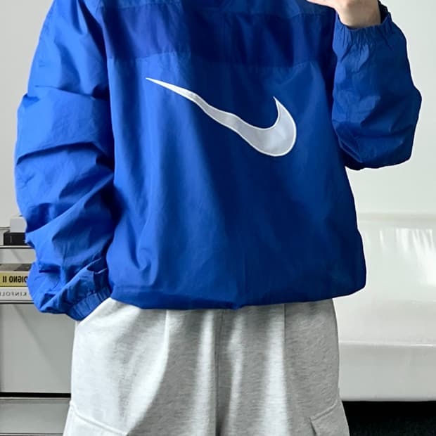 나이키 빅로고 오버핏 배색 웜업 XL
