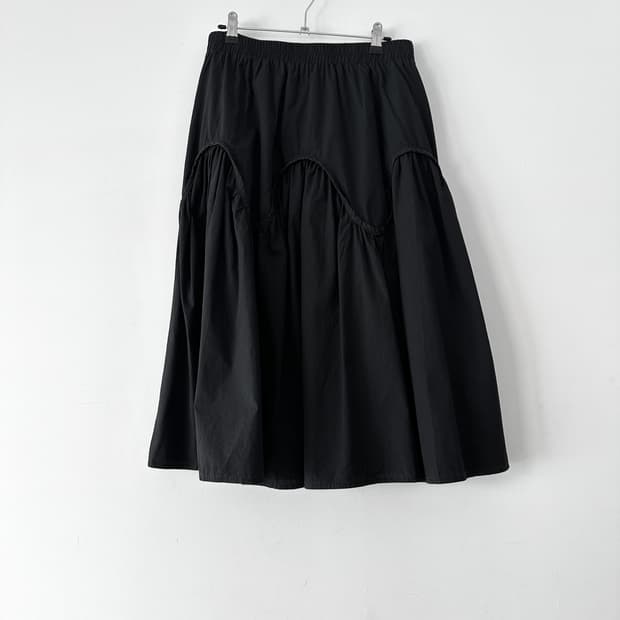 Wave banding skirt / black