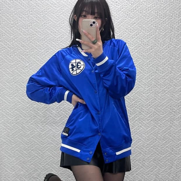 나이키 에어조던 올드스쿨 레트로 새틴 바시티 자켓 M C11108