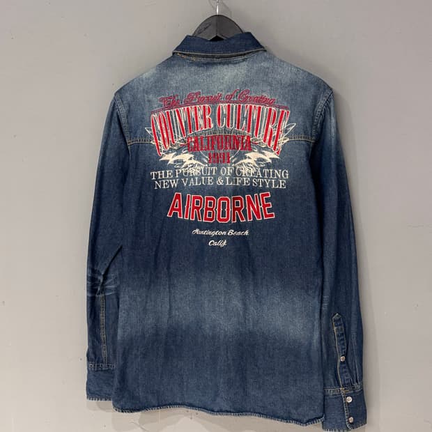 카운터컬쳐 레터링 데님 웨스턴셔츠 