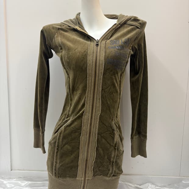 Y2K 벨벳 투웨이 후드집업