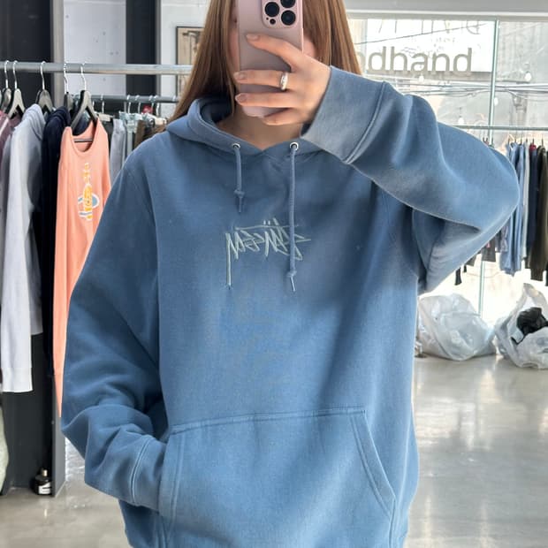 스투시 스탁 자수 로고 후드티