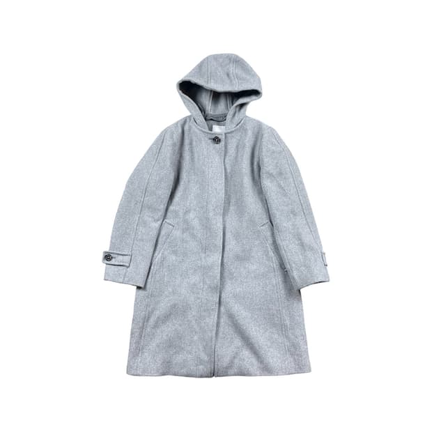 Mackintosh Philosophy 후드 그레이 울 혼방 코트 