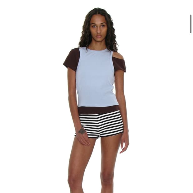 파르티멘토 우먼 pwc 언발란스 더블 레이어드 탑 브라운