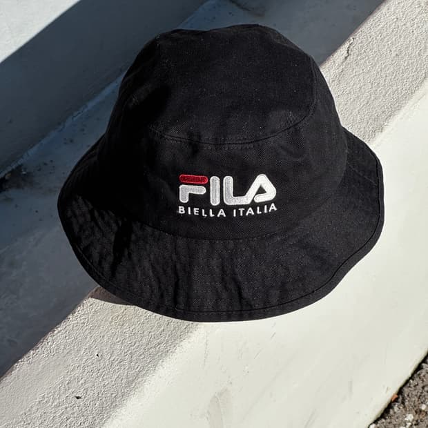 [M] FILA 휠라 로고 블랙 버킷햇 모자
