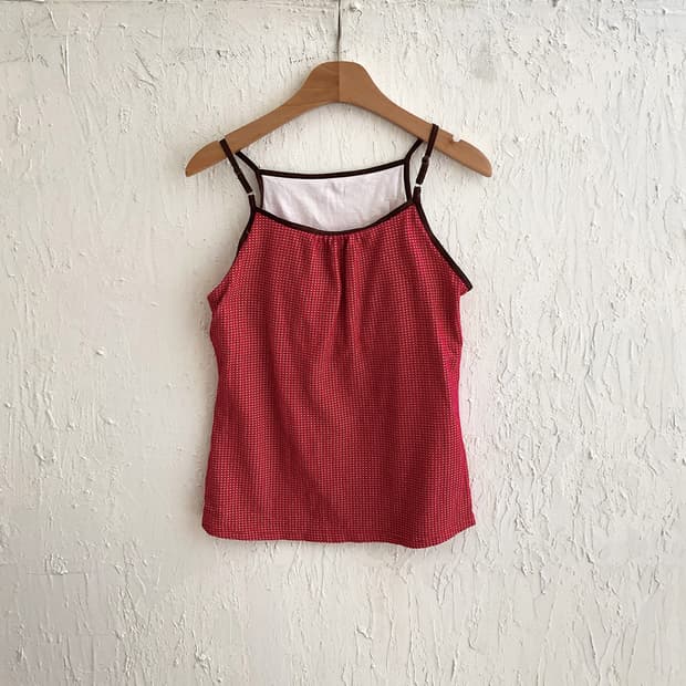 vintage red micro dot cami top