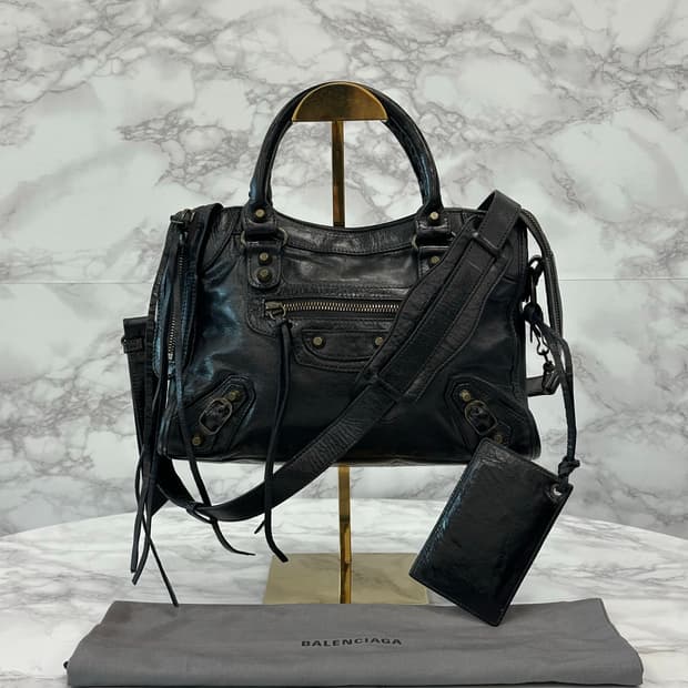 발렌시아가 모터 시티백 블랙