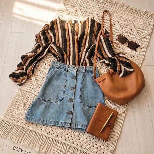 [ZARA/자라] 프리미엄 데님 버튼 미니스커트 (XS/24)