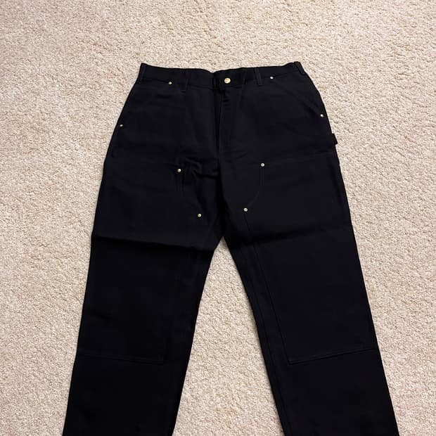 [새상품] 칼하트 B01 루즈핏 더블니 워크 팬츠 블랙 38x28