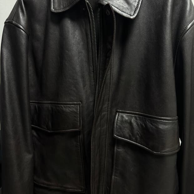 자라 포켓 레더 자켓(브라운)