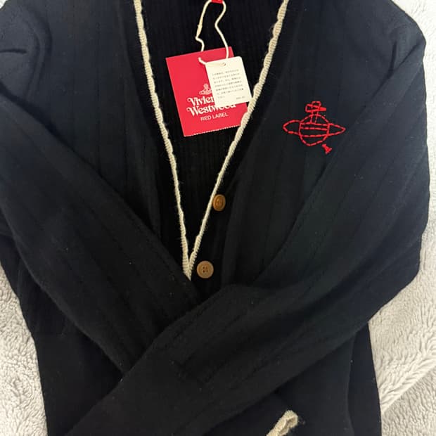 비비안웨스트우드 레드라벨 가디건 블랙
