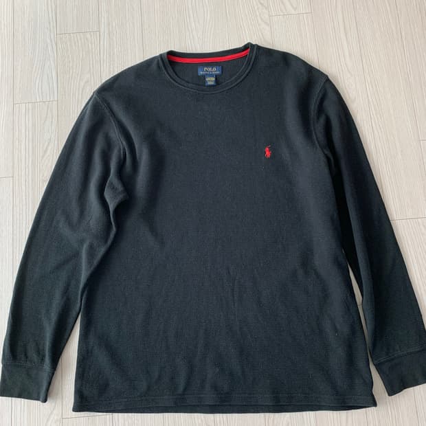 폴로 랄프로렌 블랙 와플 롱 슬리브 XL