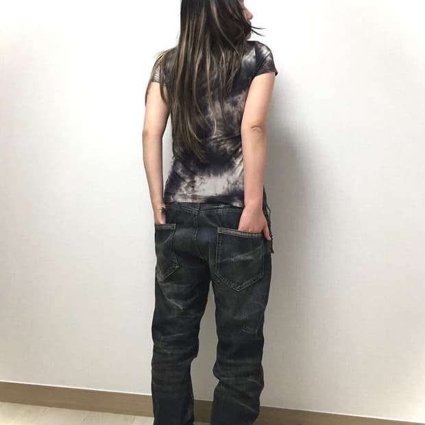 Washing denim pants 
