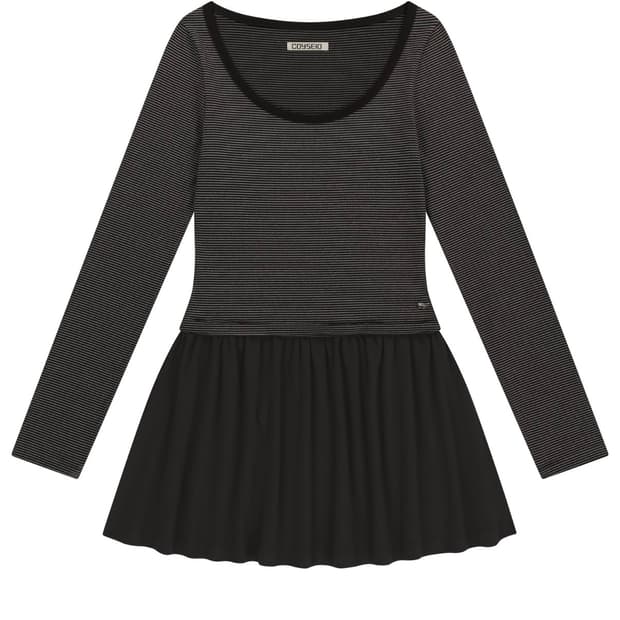 COY STRIPE DRESS BROWN