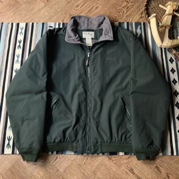 [XL]엘엘빈 USA 빈티지그린 플리스 웜업 자켓