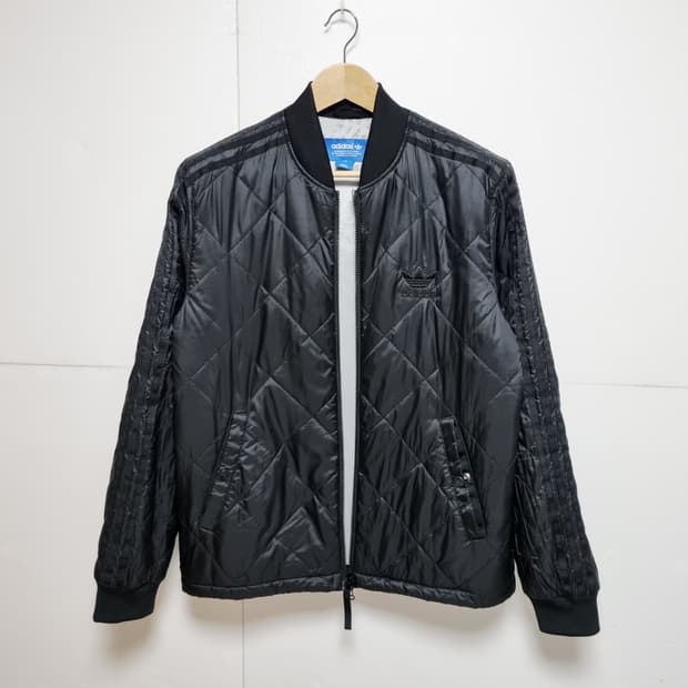 남성 아디다스 OG 불꽃 트레포일 퀼팅 슈퍼스타 봄버 점퍼 자켓 패딩