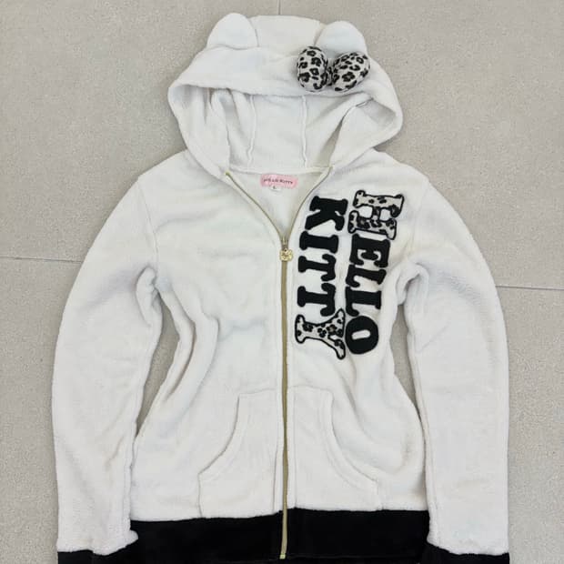 호피 키티 후리스 후드집업