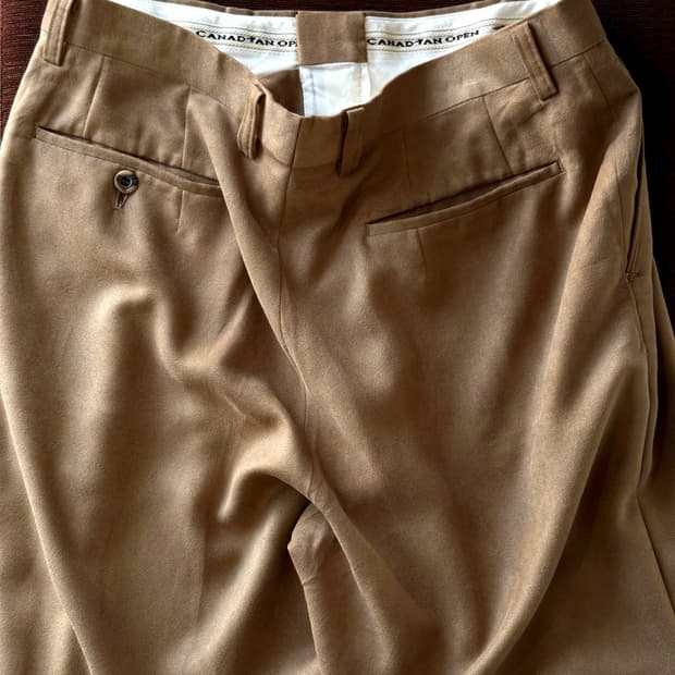 Fake suede 2 pleats trousers