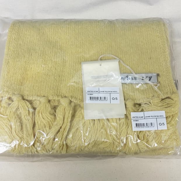 아워레가시/ 니트 머플러 카나리 옐로우 실크 울/ Free