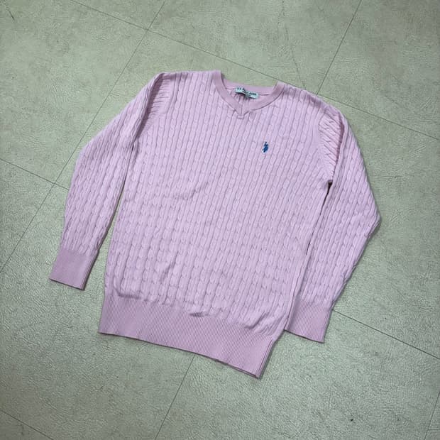 Us polo assn 케이블 핑크 니트