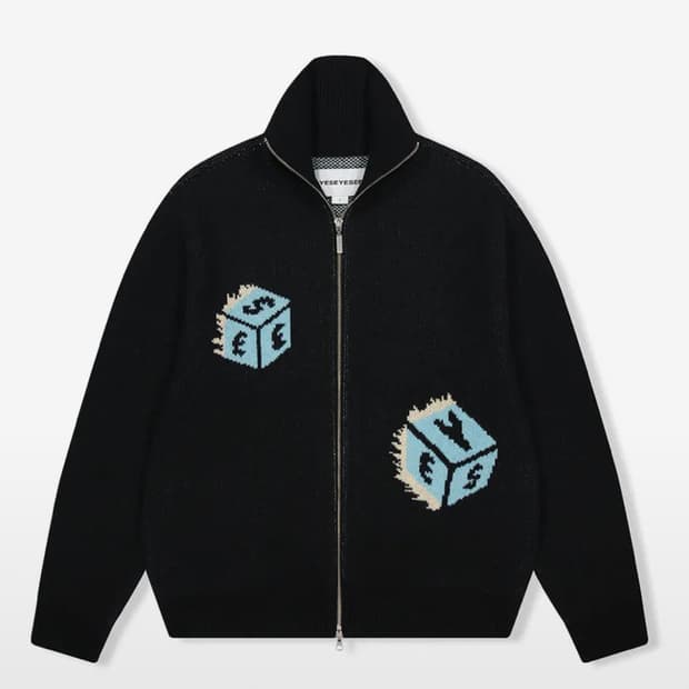 예스아이씨 Dice Full Zip-up Knit Cardigan
