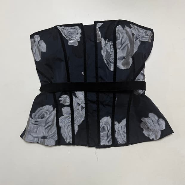 Japanese vintage 플라워 패턴 코르셋 탑