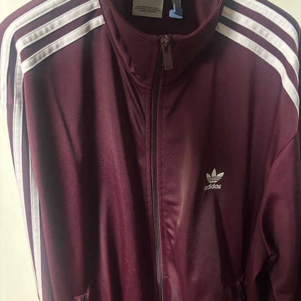 아디다스 버건디 져지 자켓 집업
