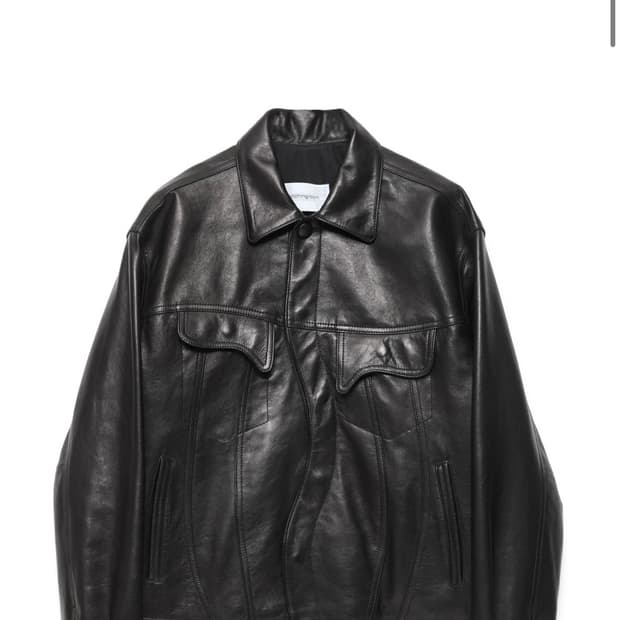 Melting Trucker Jacket Lamb Skin Black