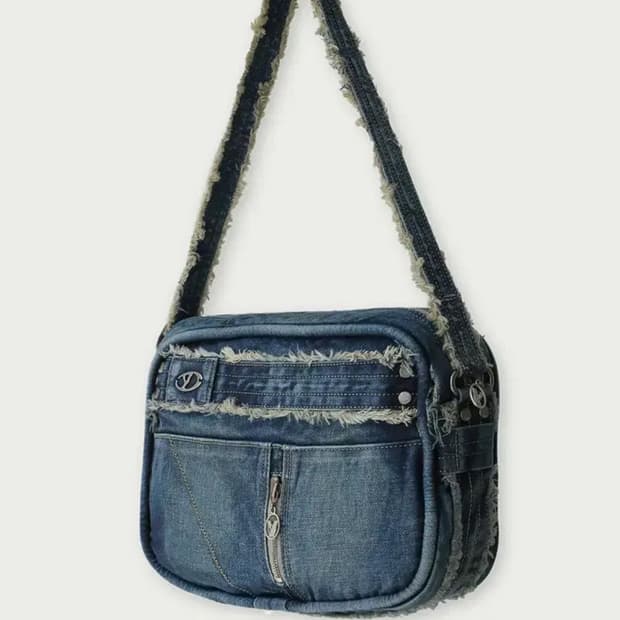유즈(yuse) 러프 커팅 데님백 숄더백 크로스백