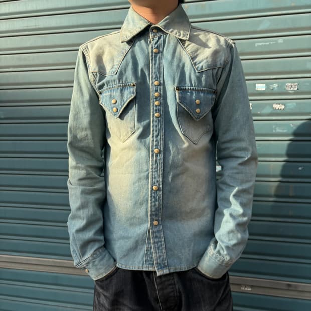 넘버나인 타카히로 미야시타 디스트레스 웨스턴 셔츠