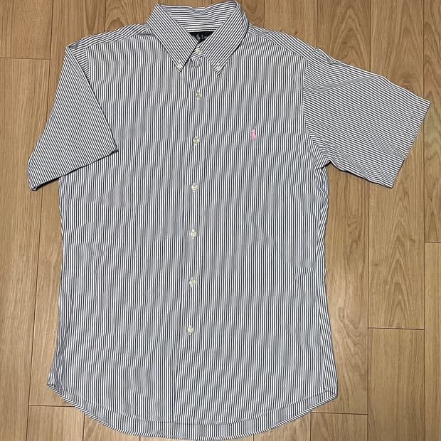 랄프로렌 스트라이프 반팔 셔츠 L