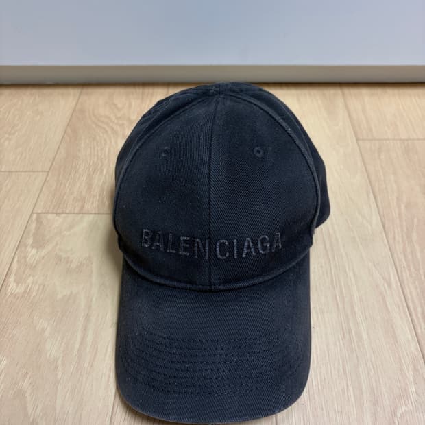 L) 발렌시아가 로고 볼캡 블랙