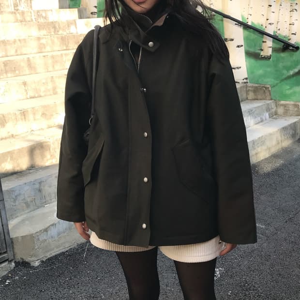 [이체가능•네고] 더니브 퀼티드 자켓 하이넥 야상 워크자켓