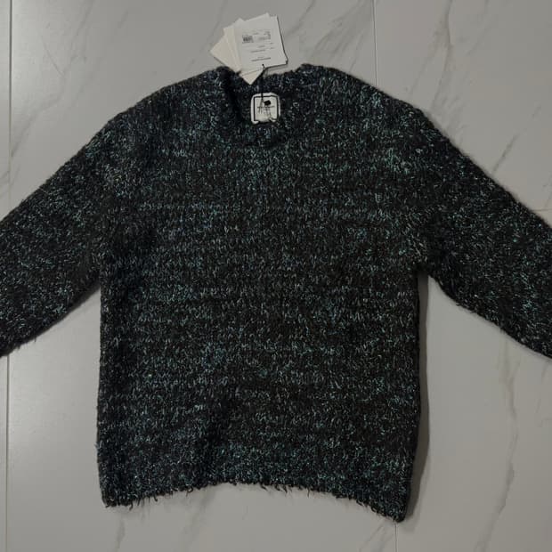 우영미 헤어리 롱슬리브 스웨터 브라운 46