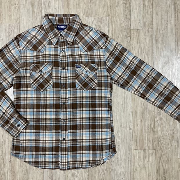 95) 70's 복각 랭글러 플란넬 체크 웨스턴 셔츠(RRL&LVC&폴로