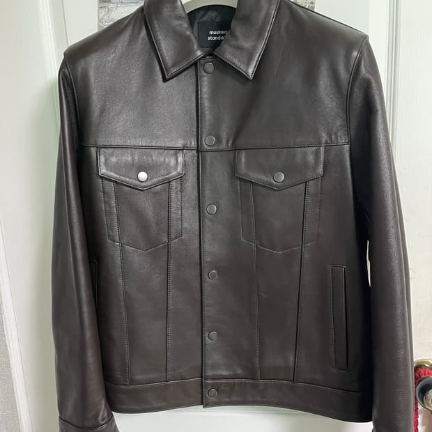 무신사스탠다드 양가죽 램스킨 트러커 재킷 브라운