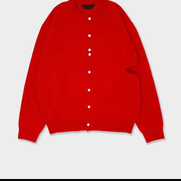 [L] 애니타임로릭 ORCHID ROUND CARDIGAN - RED