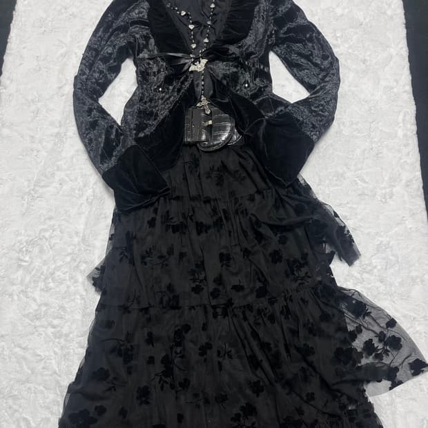 고스 펑크 블랙페어리 공겜여주 코디세트