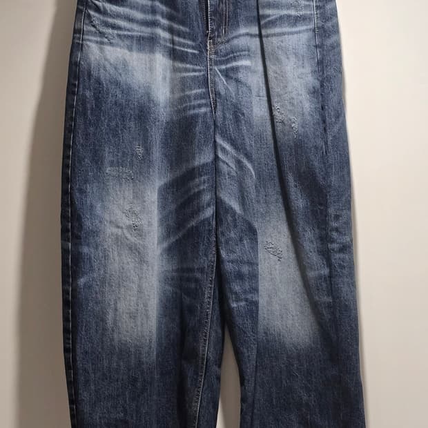 새상품) 빈티지 와이드 데님 진청