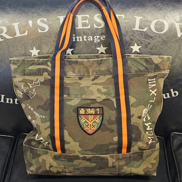 폴로랄프로렌 캔버스 카모 럭비 토트백 ( 41X35X16 )/ 10022