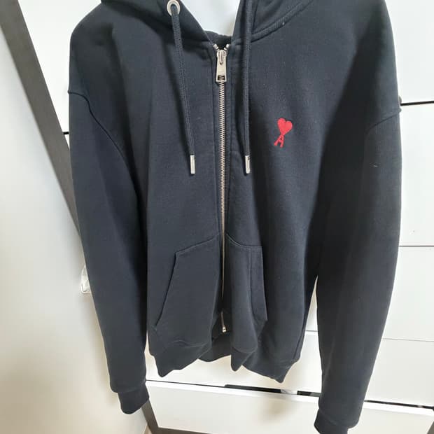 AMI 아미 스몰 하트 로고 후드집업 (정품) (사이즈 XS)