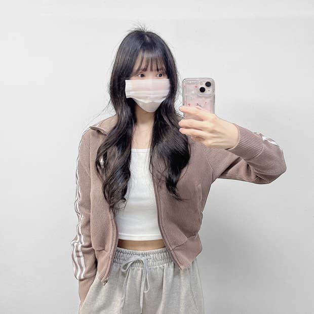 아디다스 니트 트랙탑 져지 브라운 초코우유