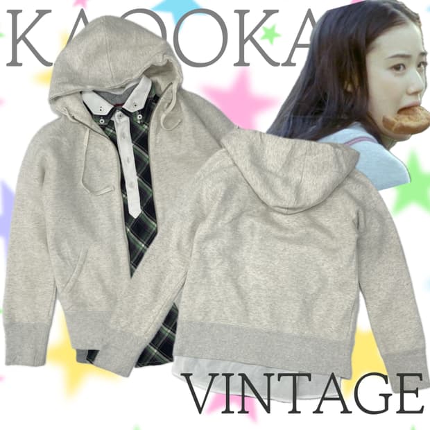 ⭐️하구미의 괴짜 그런지 코디세트⭐️체크 후드집업 오트밀 빈티지 레이어드