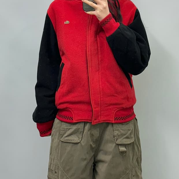 라코스테 90s 배색 모직 자켓