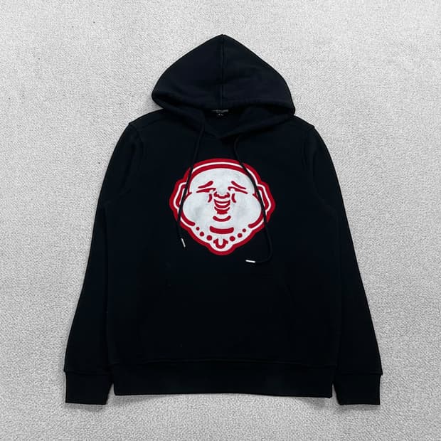 트루릴리전 부다 그래픽 후드티 블랙