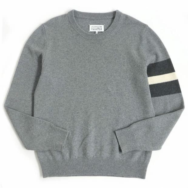 [새제품]XXL 마르지엘라 니트 캐시미어 완장 스웨터 그레이 회색 스티치